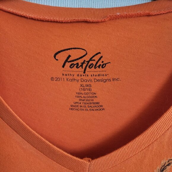 Kathy Davis Designs - Bright & Cheerful Happy Thanksgiving Tee Shirt (Size: XL) - Picture 2 of 11